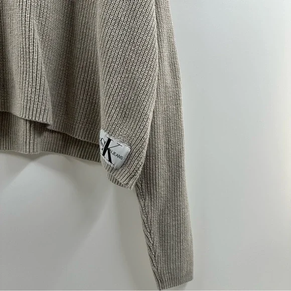 Calvin Klein Jeans Beige Knitted Sweater Top – Size Small - Picture 3 of 6